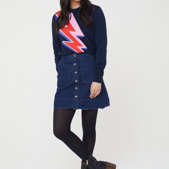 Joanie Clothing scalloped jean skirt size 4 - Picture 4 of 4